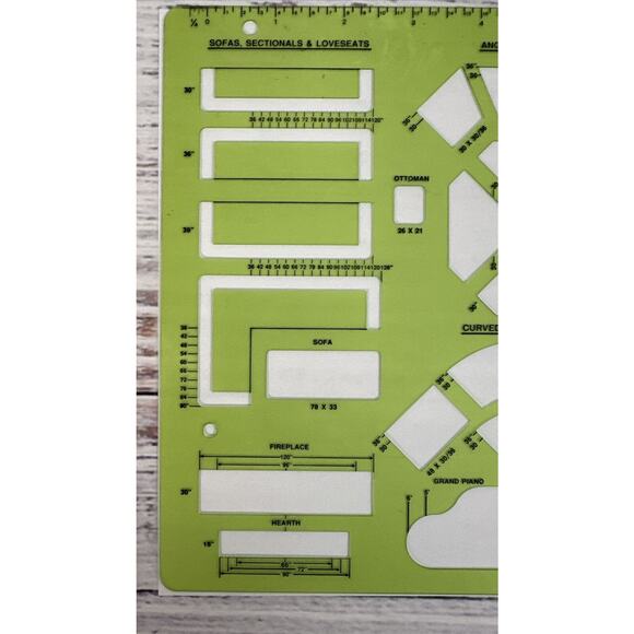 Berol Rapidesign Interior Design Living and Dining Room R-718 Template - Picture 7 of 7